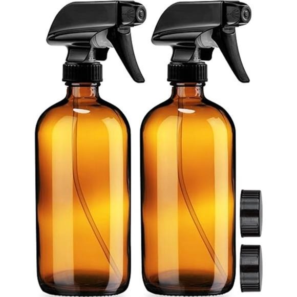 Empty Amber Glass Spray Bottles - 2 Pack - Each Large 16oz Refillable Bottle - Picture 6 of 6